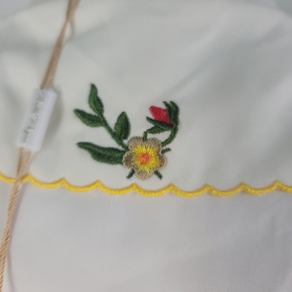 BELLE POQUE Vintage White Peter Pan Embroidered Blouse Puff Sleeve Elegant Retro - Picture 9 of 16